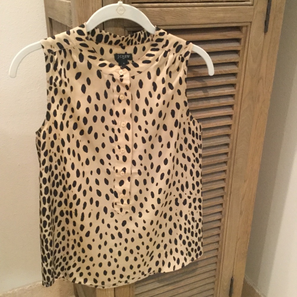 J.Crew Sleeveless Leopard Blouse